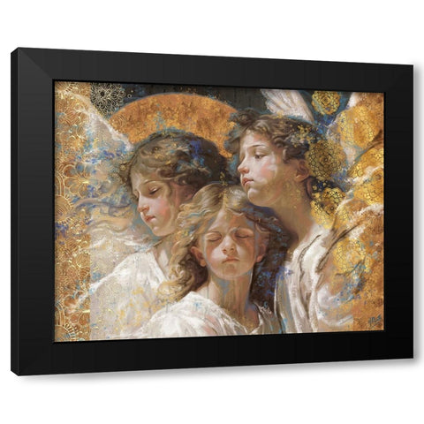 Little Angels III Black Modern Wood Framed Art Print by Wiley, Marta