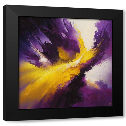 Abstract Yellow Purple Black Modern Wood Framed Art Print by Wiley, Marta