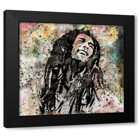 Bob Marley I Black Modern Wood Framed Art Print by Wiley, Marta