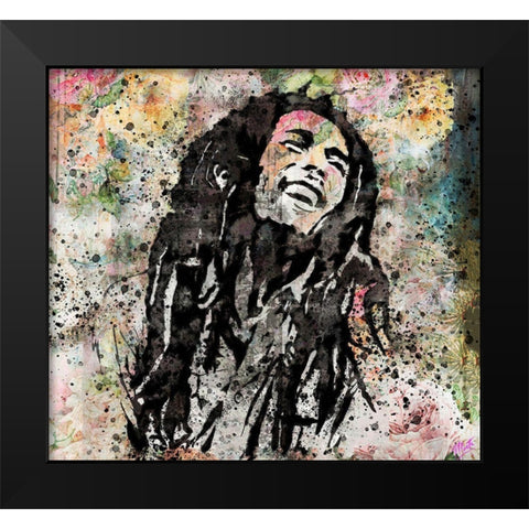 Bob Marley I Black Modern Wood Framed Art Print by Wiley, Marta