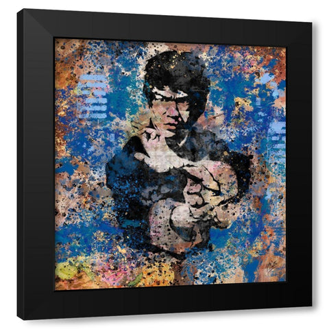 Bruce Lee I Black Modern Wood Framed Art Print by Wiley, Marta