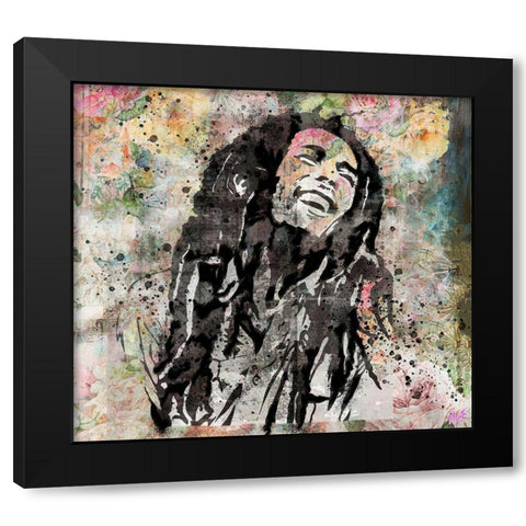 Bob Marley III Black Modern Wood Framed Art Print with Double Matting by Wiley, Marta