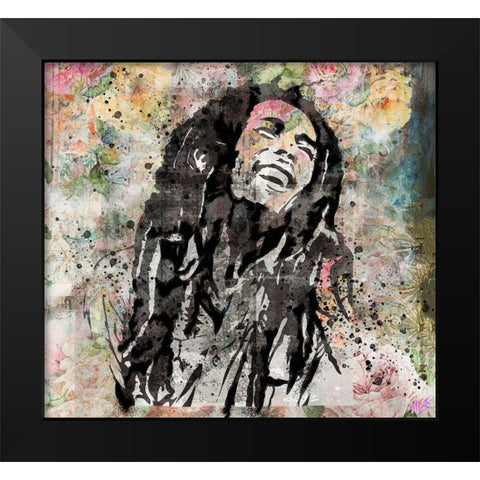 Bob Marley III Black Modern Wood Framed Art Print by Wiley, Marta
