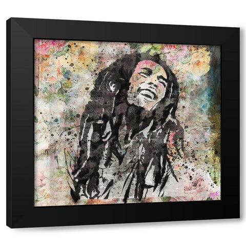 Bob Marley IIII Black Modern Wood Framed Art Print by Wiley, Marta