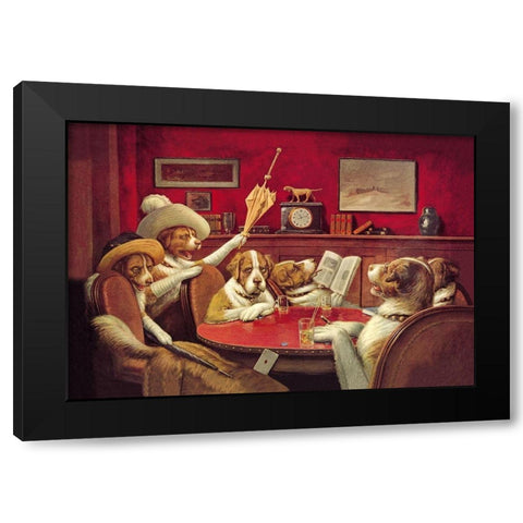 Poker Dogs: This Game Is Over, 1903 Black Modern Wood Framed Art Print with Double Matting by Coolidge, C.M.