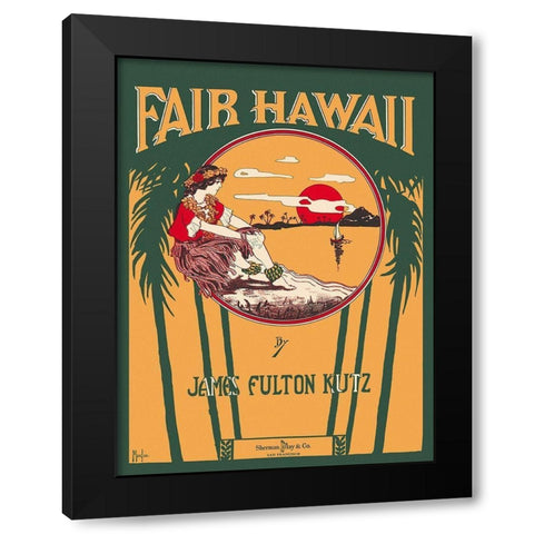 Fair Hawaii Black Modern Wood Framed Art Print with Double Matting by Morgan