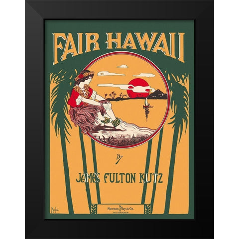 Fair Hawaii Black Modern Wood Framed Art Print by Morgan