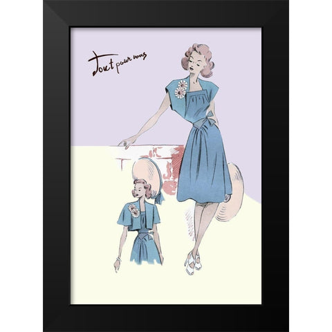 Spring Dress with Flowers, 1947 Black Modern Wood Framed Art Print by Unknown