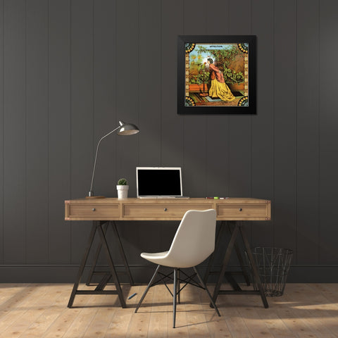 Affection Black Modern Wood Framed Art Print by Unknown