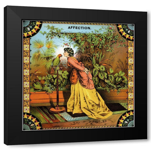 Affection Black Modern Wood Framed Art Print by Unknown