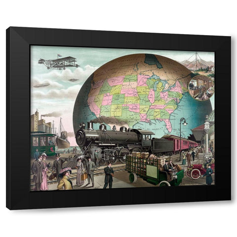 Twentieth Century Transportation Black Modern Wood Framed Art Print by Delamont Co.