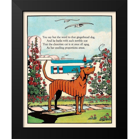 Gingerbread Dog Black Modern Wood Framed Art Print by Field, Eugene