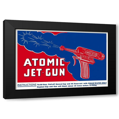 Atomic Jet-Gun Black Modern Wood Framed Art Print by Retrogun
