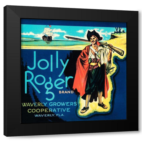 Jolly Roger Brand Black Modern Wood Framed Art Print with Double Matting by Retrolabel