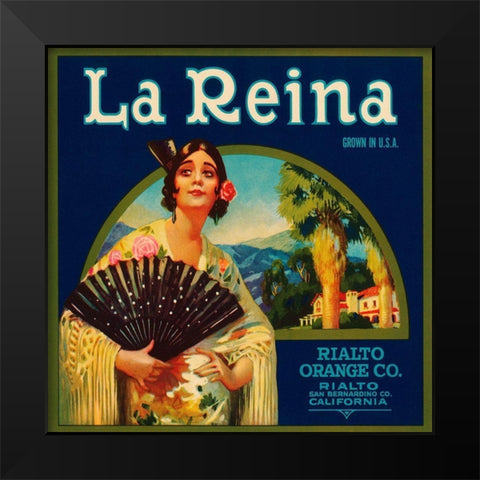 La Reina Black Modern Wood Framed Art Print by Retrolabel