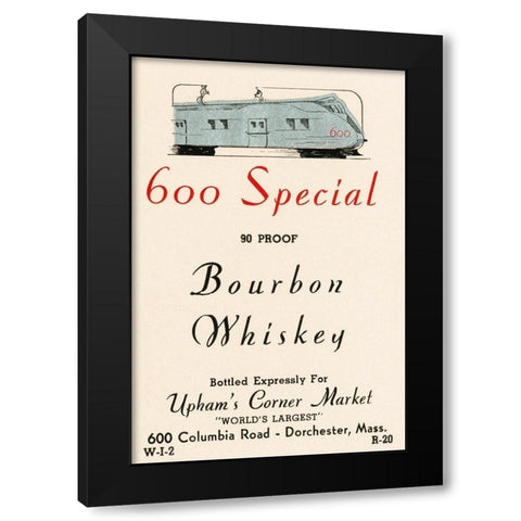 600 Special Bourbon Whiskey Black Modern Wood Framed Art Print with Double Matting by Vintage Booze Labels