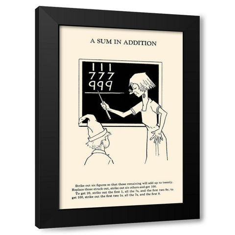 A Sum in Addition Black Modern Wood Framed Art Print with Double Matting by Retromagic