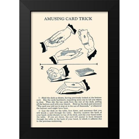 Amusing Card Trick Black Modern Wood Framed Art Print by Retromagic