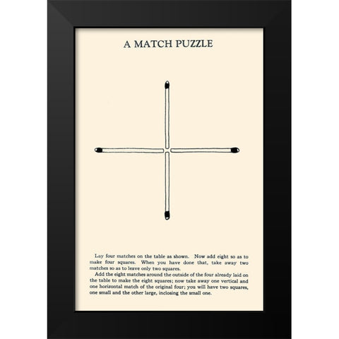 A Match Puzzle Black Modern Wood Framed Art Print by Retromagic