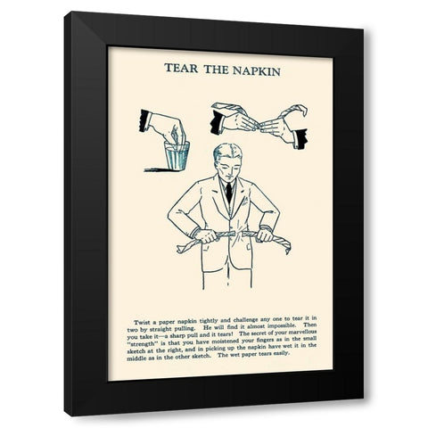 Tear the Napkin Black Modern Wood Framed Art Print by Retromagic