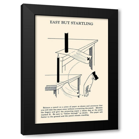Easy But Startling Black Modern Wood Framed Art Print by Retromagic