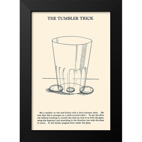 The Tumbler Trick Black Modern Wood Framed Art Print by Retromagic