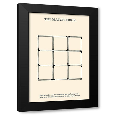 The Match Trick - Two Perfect Squares Black Modern Wood Framed Art Print by Retromagic