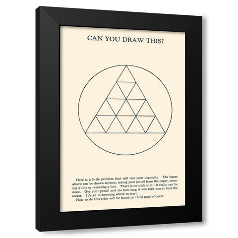 Can You Draw This? Black Modern Wood Framed Art Print by Retromagic