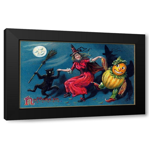 Halloween Black Modern Wood Framed Art Print with Double Matting by Halloween