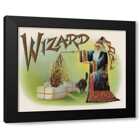 Wizard Black Modern Wood Framed Art Print by Halloween