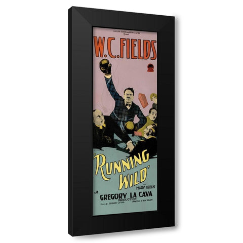 Movie Poster: W.C. Fields - Running Wild Black Modern Wood Framed Art Print with Double Matting by Unknown 20th Century American Illustrator