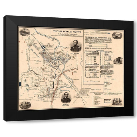 Stone River Black Modern Wood Framed Art Print by Unknown