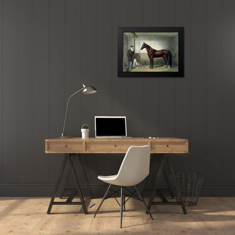 Rysdyks Hambletonian Black Modern Wood Framed Art Print by Currier and Ives