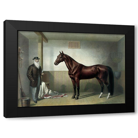 Rysdyks Hambletonian Black Modern Wood Framed Art Print by Currier and Ives