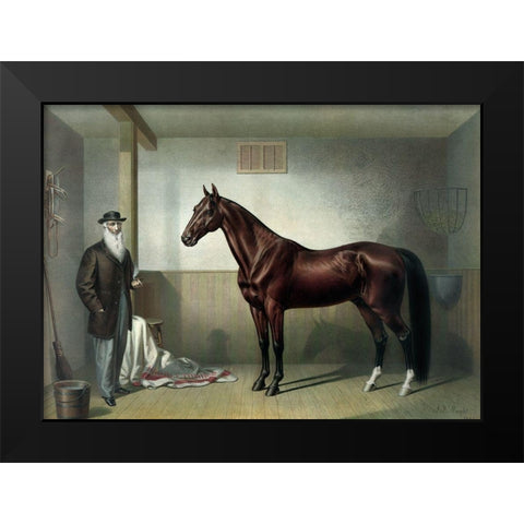 Rysdyks Hambletonian Black Modern Wood Framed Art Print by Currier and Ives