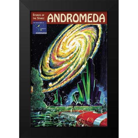 Retrosci-fi: Stories of the Stars... Andromeda Black Modern Wood Framed Art Print by Paul, Frank R.