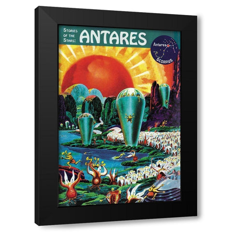 Retrosci-fi: Stories of the Stars - Antares Black Modern Wood Framed Art Print with Double Matting by Paul, Frank R.