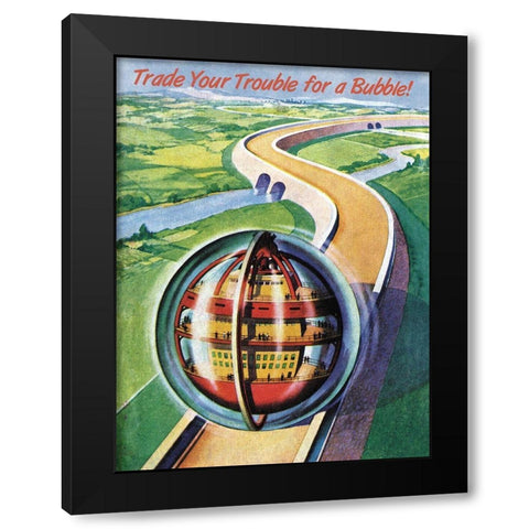 Pleasure Ball Black Modern Wood Framed Art Print by Retrosci-fi