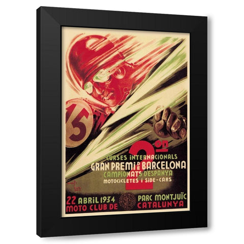 2nd International Barcelona Grand Prix Black Modern Wood Framed Art Print by Unknown