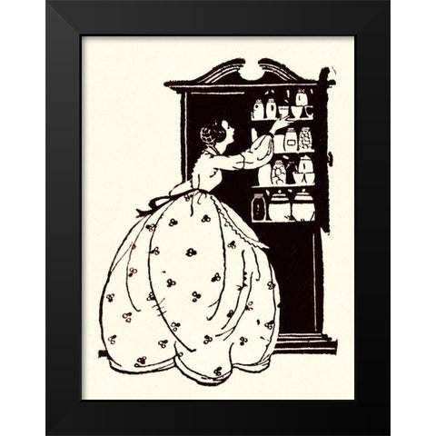 Homemaker Pulls China From Vitrine Black Modern Wood Framed Art Print by Parrish, Maxfield