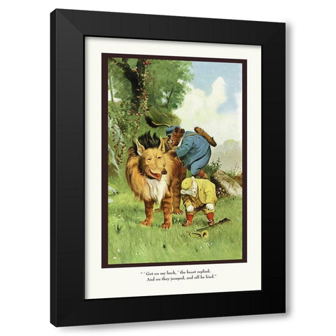 Teddy Roosevelts Bears: Get On My Back Black Modern Wood Framed Art Print with Double Matting by Culver, R.K.