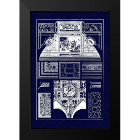 Cloister Vaults and Coved Ceilings (Blueprint) Black Modern Wood Framed Art Print by Buhlmann, J.