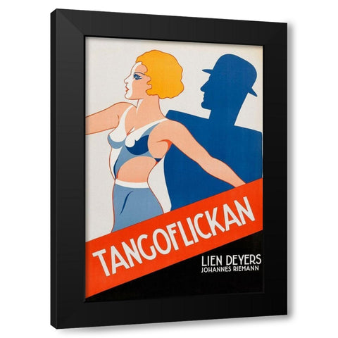 Vintage Film Posters: Tango Movies Tangoflickan Black Modern Wood Framed Art Print with Double Matting by Unknown