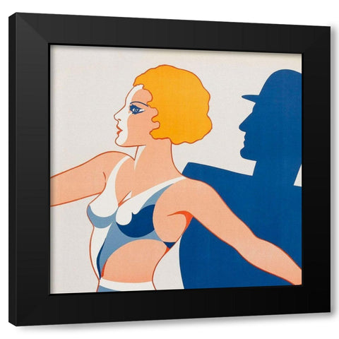 Vintage Film Posters: Tango Movies Tangoflickan - Detail Black Modern Wood Framed Art Print with Double Matting by Unknown