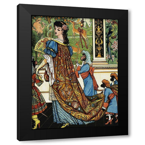 Beauty and the Beast - Beauty Black Modern Wood Framed Art Print with Double Matting by Crane, Walter