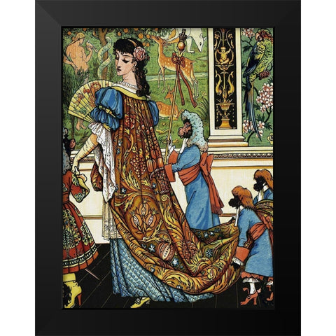 Beauty and the Beast - Beauty Black Modern Wood Framed Art Print by Crane, Walter