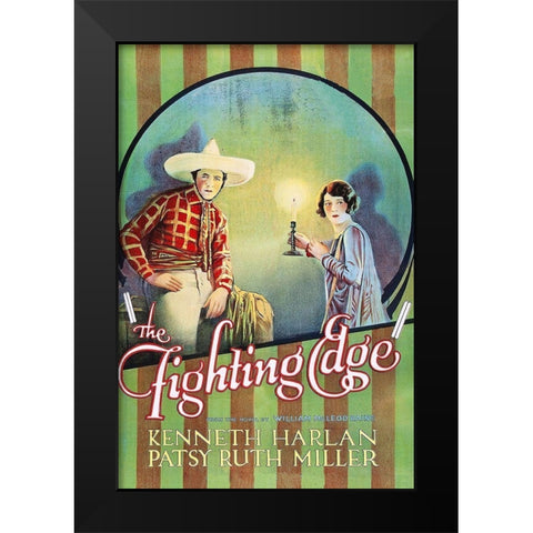 Vintage Westerns: Fighting Edge Black Modern Wood Framed Art Print by Unknown