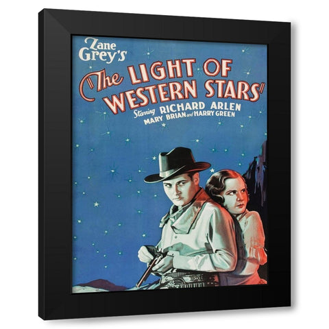 Vintage Westerns: Light of the Western Stars Black Modern Wood Framed Art Print by Unknown