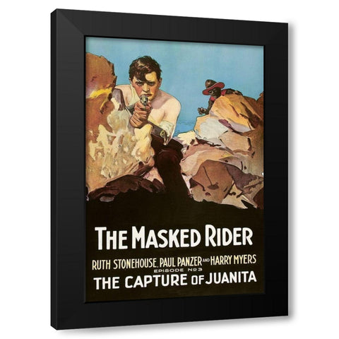 Vintage Westerns: Masked Rider - The Capture of Juanita Black Modern Wood Framed Art Print with Double Matting by Unknown