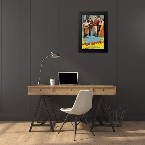 Vintage Westerns: Phantom of the West - League of the Lawless Black Modern Wood Framed Art Print by Unknown